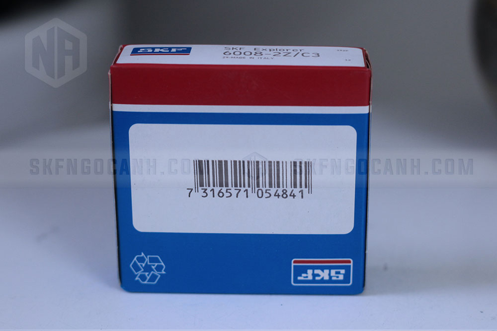Mặt dưới vỏ hộp Vòng bi 6008-2Z/C3 SKF chính hãng