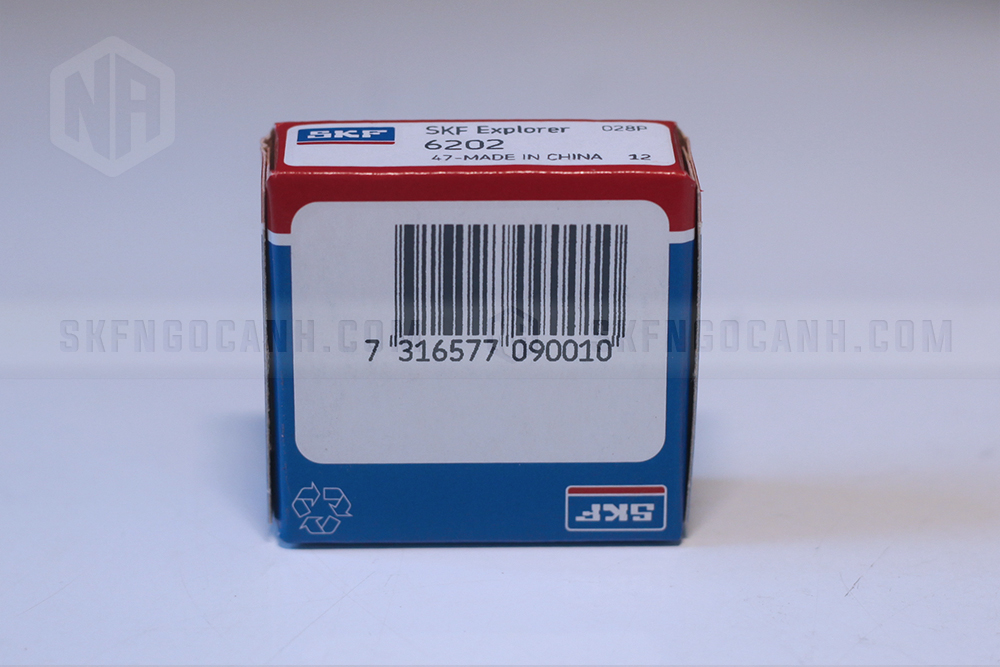 Mặt dưới vỏ hộp Vòng bi 6202 SKF chính hãng