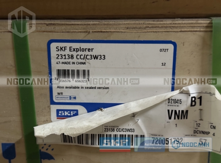 Vòng bi SKF 23138 CC/C3W33 chính hãng phân phối bởi SKF Ngọc Anh - Đại lý ủy quyền SKF Vòng bi SKF 23138 CC/C3W33 chính hãng phân phối bởi SKF Ngọc Anh - Đại lý ủy quyền SKF