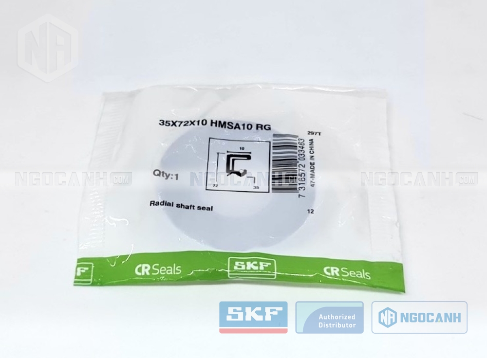 Produktbild von SKF Radial-Wellendichtring HMSA10 RG – 35x72x10 Mm, NBR, Mit Staubschutzlippe, Für Getriebe & Wellen