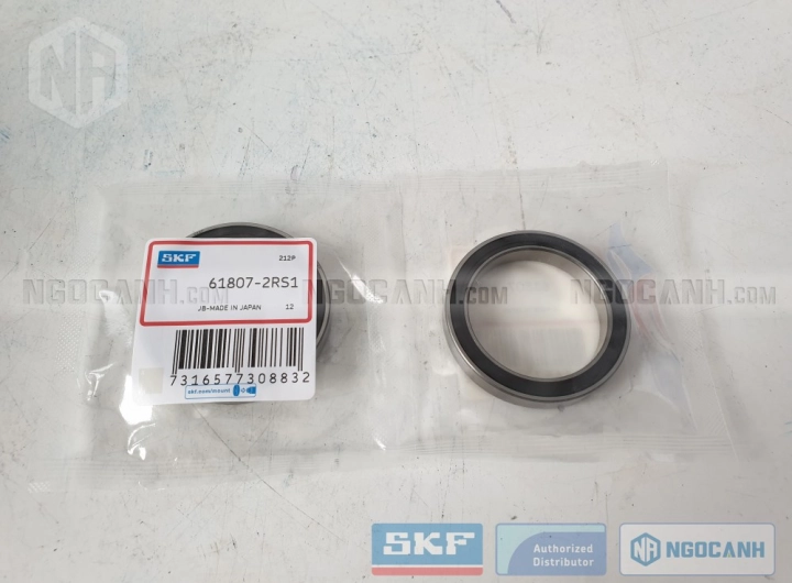 Vòng bi SKF 61807-2RS1 chính hãng phân phối bởi SKF Ngọc Anh - Đại lý ủy quyền SKF Vòng bi SKF 61807-2RS1 chính hãng phân phối bởi SKF Ngọc Anh - Đại lý ủy quyền SKF