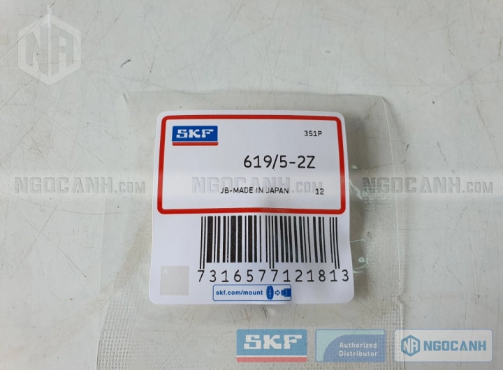 Vòng bi SKF 619/5-2Z chính hãng phân phối bởi SKF Ngọc Anh - Đại lý ủy quyền SKF