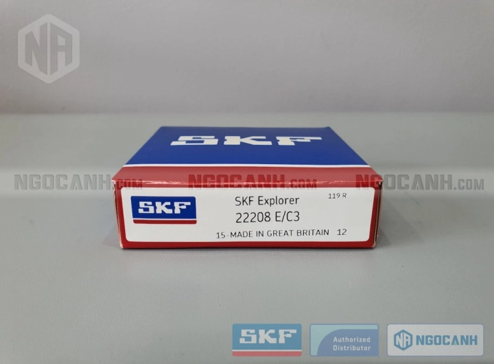 Vòng bi SKF 22208 E/C3 chính hãng phân phối bởi SKF Ngọc Anh - Đại lý ủy quyền SKF Vòng bi SKF 22208 E/C3 chính hãng phân phối bởi SKF Ngọc Anh - Đại lý ủy quyền SKF