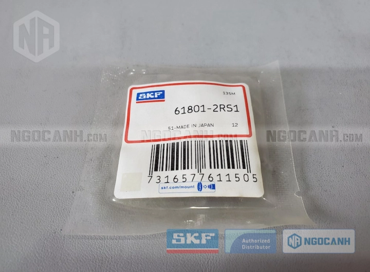 Vòng bi SKF 61801-2RS1 chính hãng phân phối bởi SKF Ngọc Anh - Đại lý ủy quyền SKF