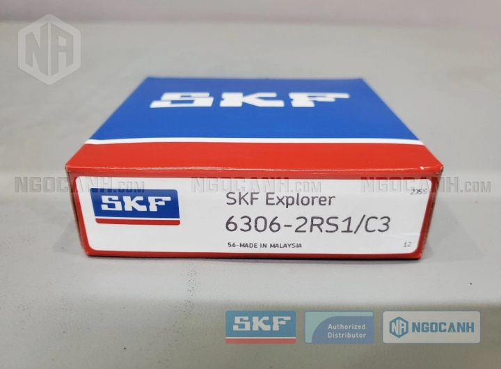 Vòng bi SKF 6306-2RS1/C3 chính hãng phân phối bởi SKF Ngọc Anh - Đại lý ủy quyền SKF