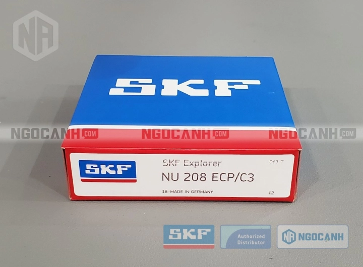 Vòng bi SKF NU 208 ECP/C3 chính hãng phân phối bởi SKF Ngọc Anh - Đại lý ủy quyền SKF