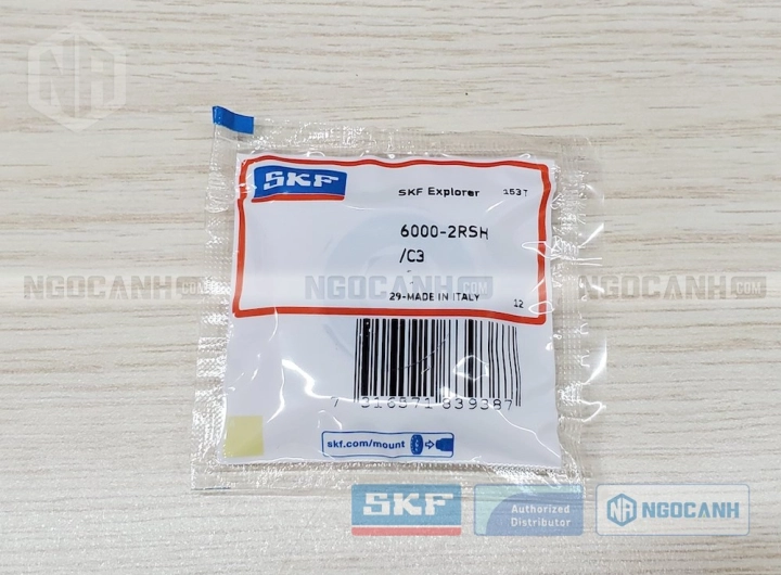 Vòng bi SKF 6000-2RSH/C3 chính hãng phân phối bởi SKF Ngọc Anh - Đại lý ủy quyền SKF